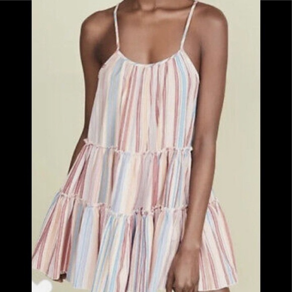 New With Tag DRA Los Angelos Natalia Striped Spaghetti Strap Sundress/Coverup - Picture 1 of 2